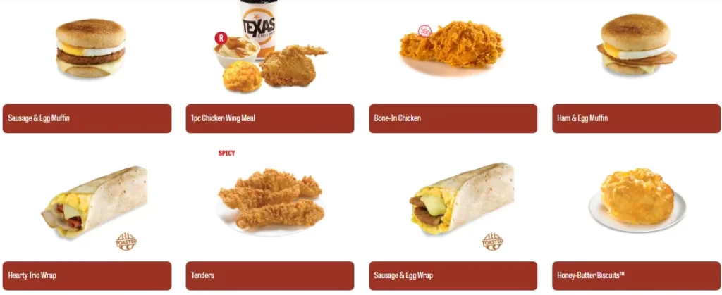 Texas Chicken Menu