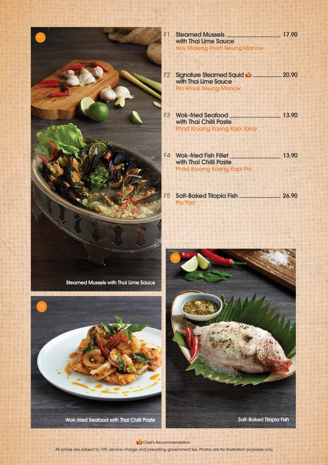 SAVEUR THAI SEAFOOD MENU PRICES