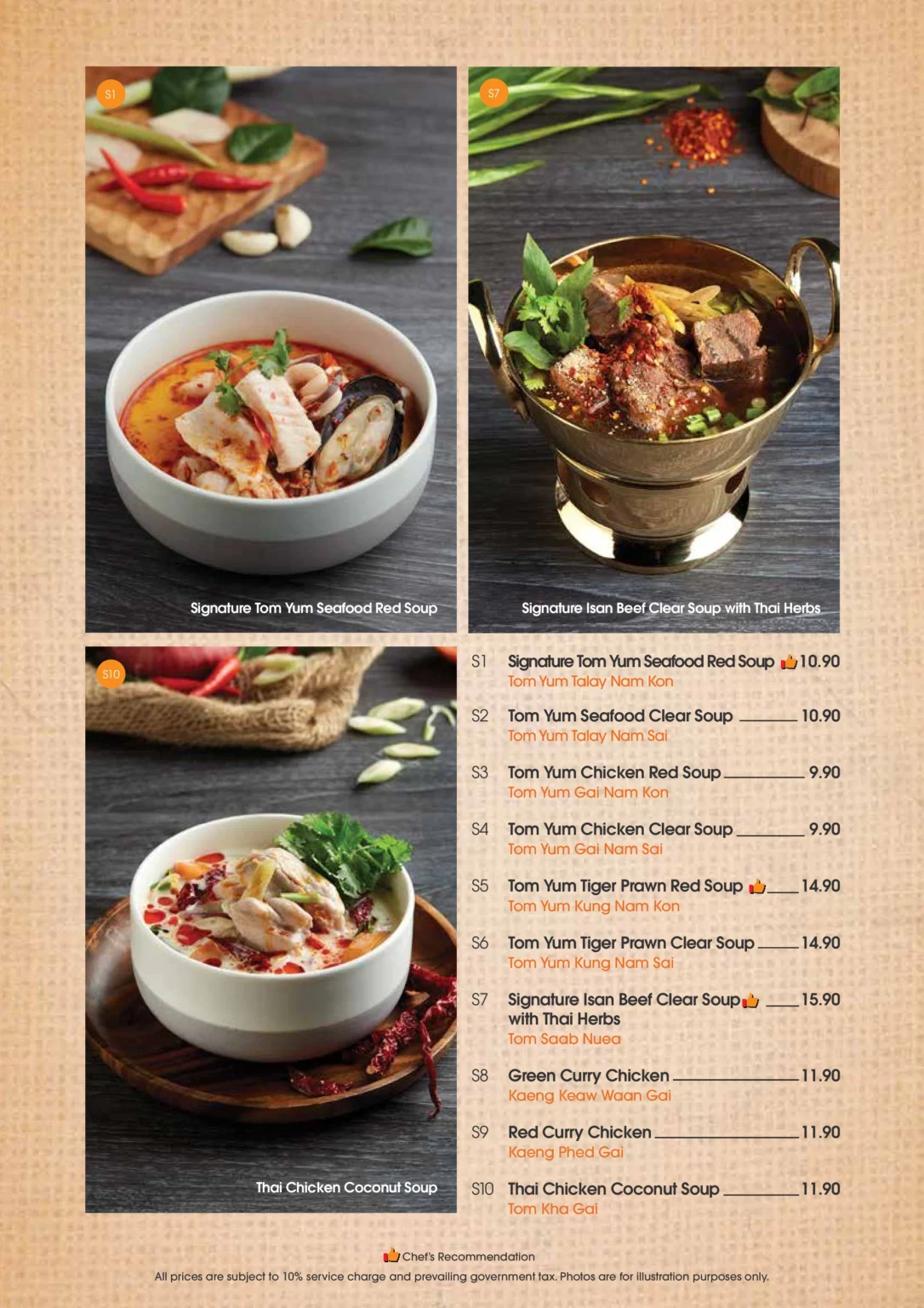 SAVEUR THAI SOUP CURRY MENU