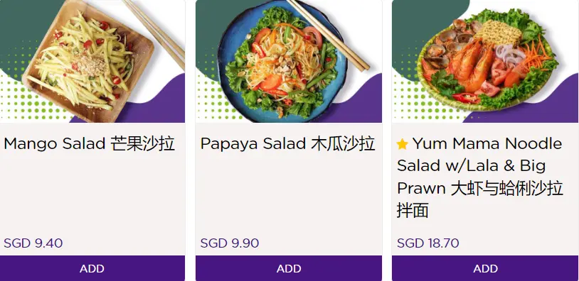 THAI TAI SALAD MENU PRICES 2024