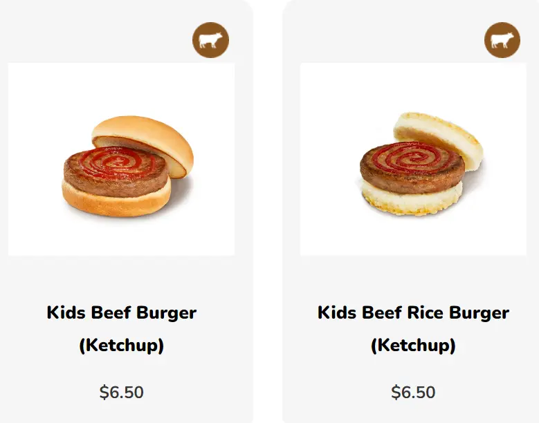 MOS BURGER Kids Meal Menu