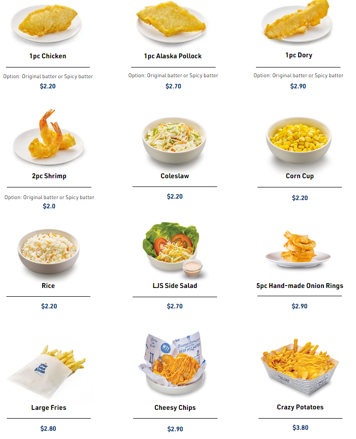 Long John Silver’s Sides A La A Carte Menu