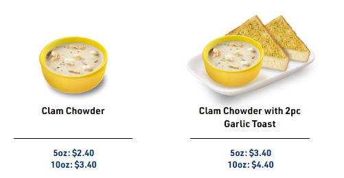 Long John Silver’s Soups Menu