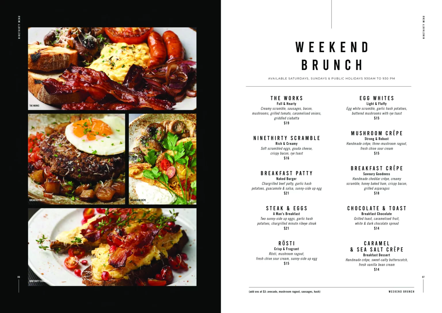 AWFULLY CHOCOLATE WEEKEND BRUNCH MENU PRICES 2024