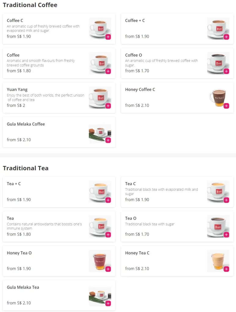 Fun Tea Menu – Traditional Coffee 2024