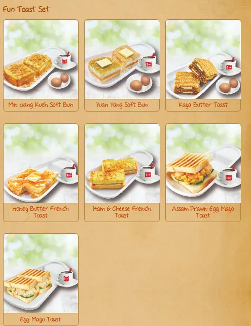 Fun Toast Set Menu Prices 2024