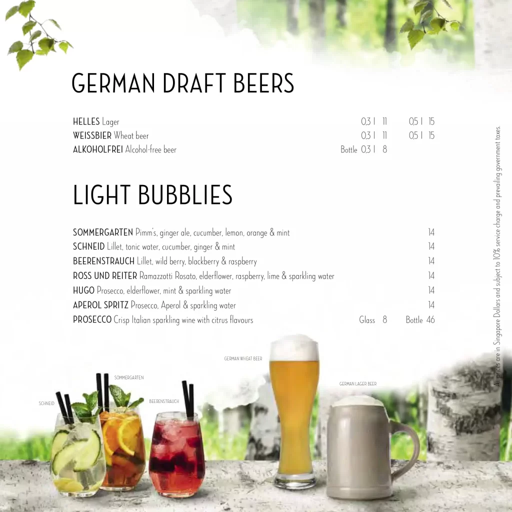 Hans im Glück Light Bubbles Menu 2024