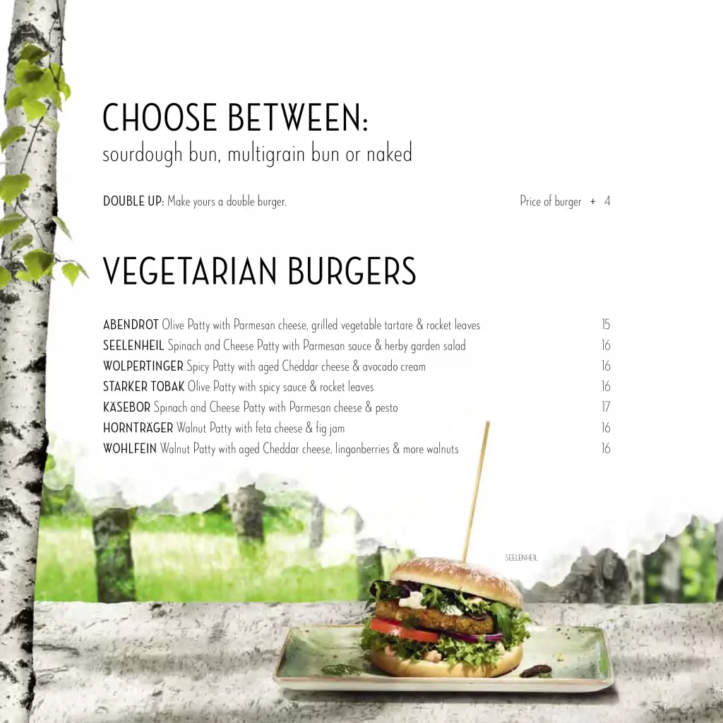 Hans im Glück Vegetarian Burgers Menu 2024