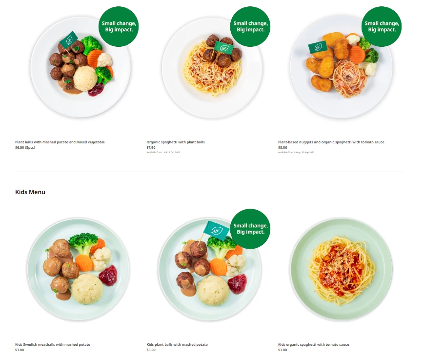 IKEA SWEDISH RESTAURANT PLANT-BASED MENU 2024