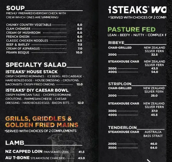 ISteaks Soup Menu  Prices
 2024