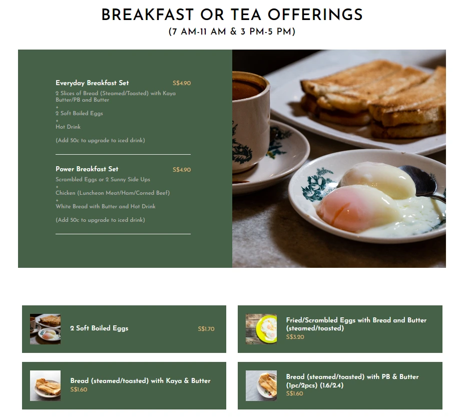 MAM MAM BREAKFAST OR TEA OFFERINGS MENU 2024