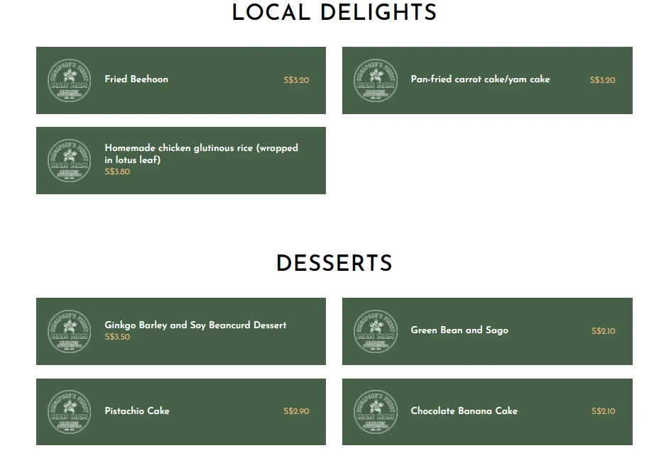 MAM MAM LOCAL DELIGHTS AND DESSERTS MENU 2024