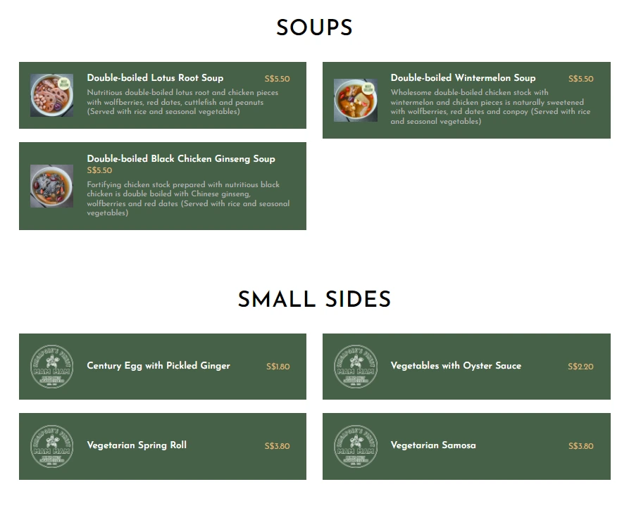 MAM MAM SOUPS AND SIDES MENU 2024