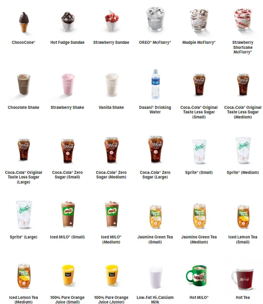 McDonalds Singapore Complete Menu 2024