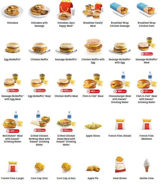 McDonalds Singapore Complete Menu 2024