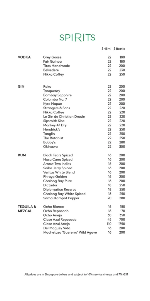 Mr. Stork Port and Sherry Menu 2024