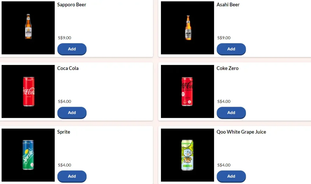 OMOTE BEVERAGES MENU PRICES 2024