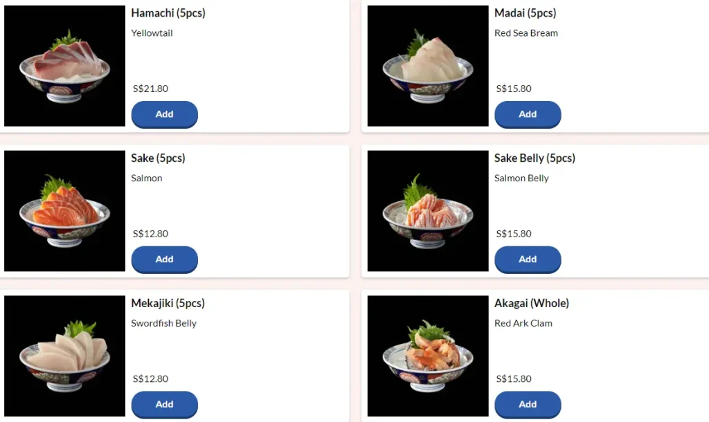 OMOTE SASHIMI MENU PRICES 2024