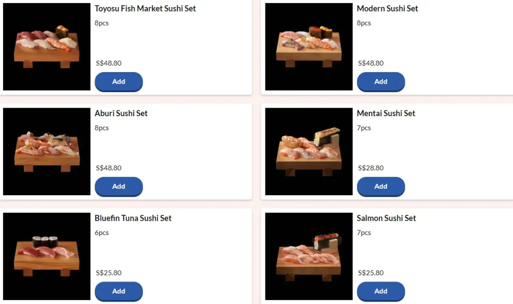 OMOTE SUSHI PLATTER MENU PRICES 2024