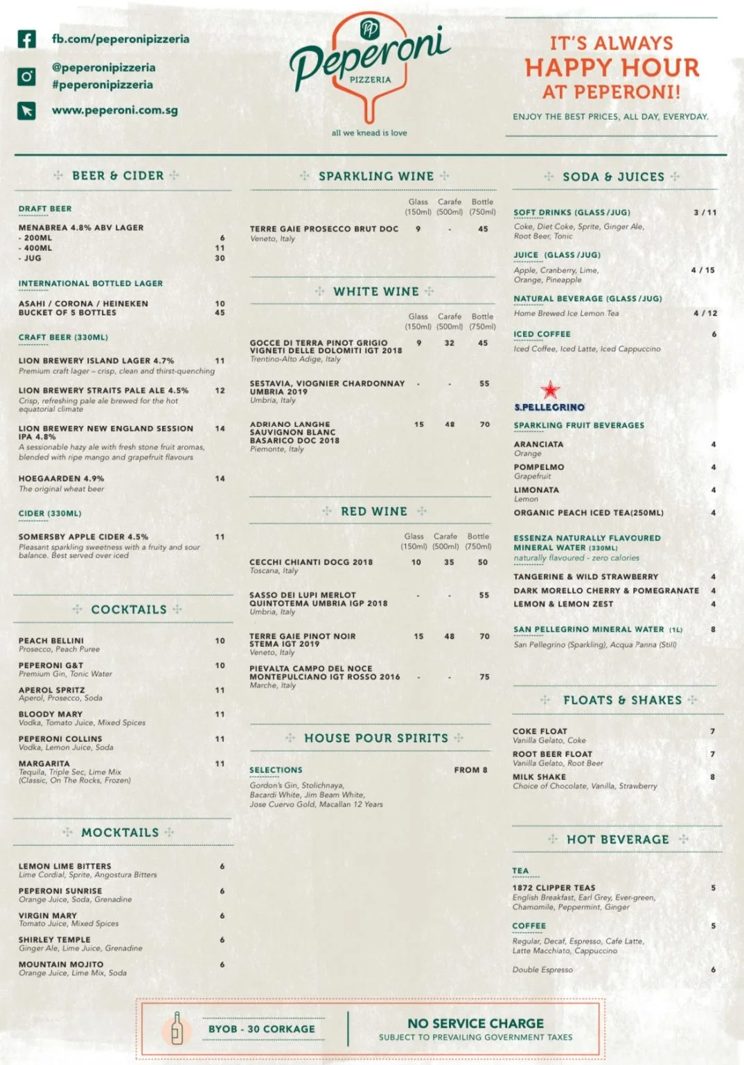 Peperoni Pizzeria Menu 2024