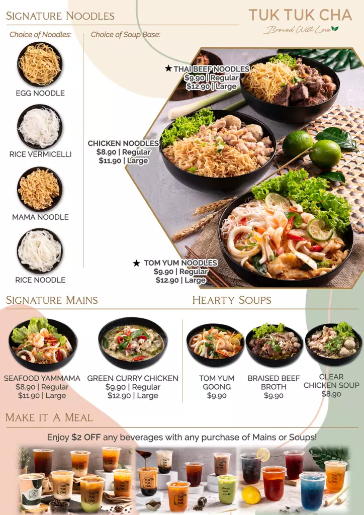 Tuk Tuk Cha Signature Mains & Hearty Soups Menu 2024