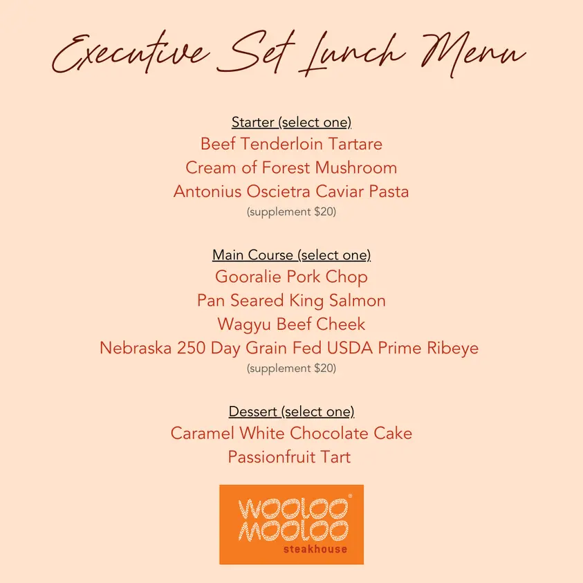 WOOLOOMOOLOO STEAKHOUSE DESSERTS MENU PRICES 2024