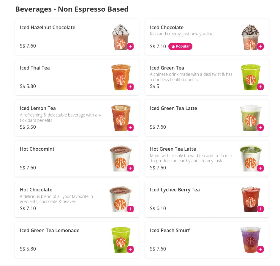 J.CO Donuts & Coffee Menu – Beverages – Non Espresso Based 2024