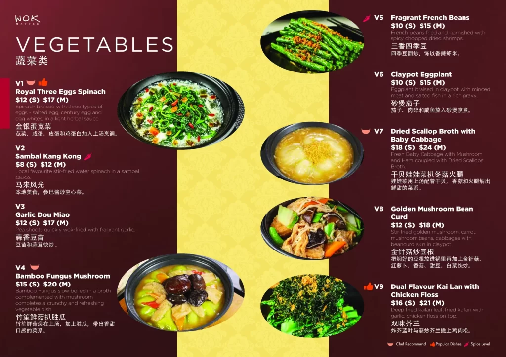 Wok Master Vegetables Menu 2024