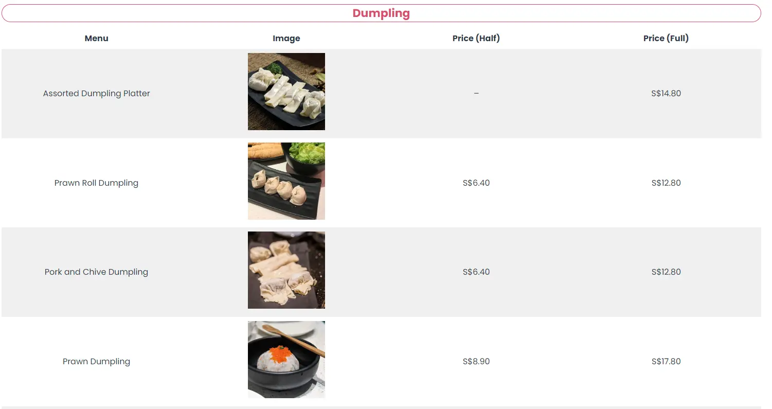 BEAUTY IN THE POT DUMPLING MENU PRICES 2024