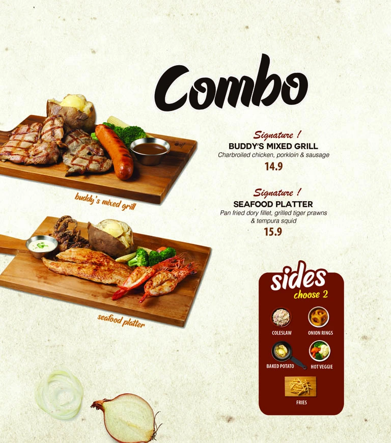 BUDDY HOAGIES COMBO MENU 2024