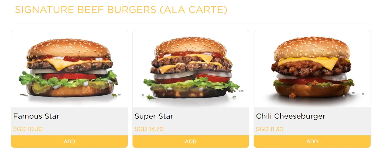 CARLS JR SIGNATURE BEEF BURGERS ALA CARTE MENU PRICES 2024