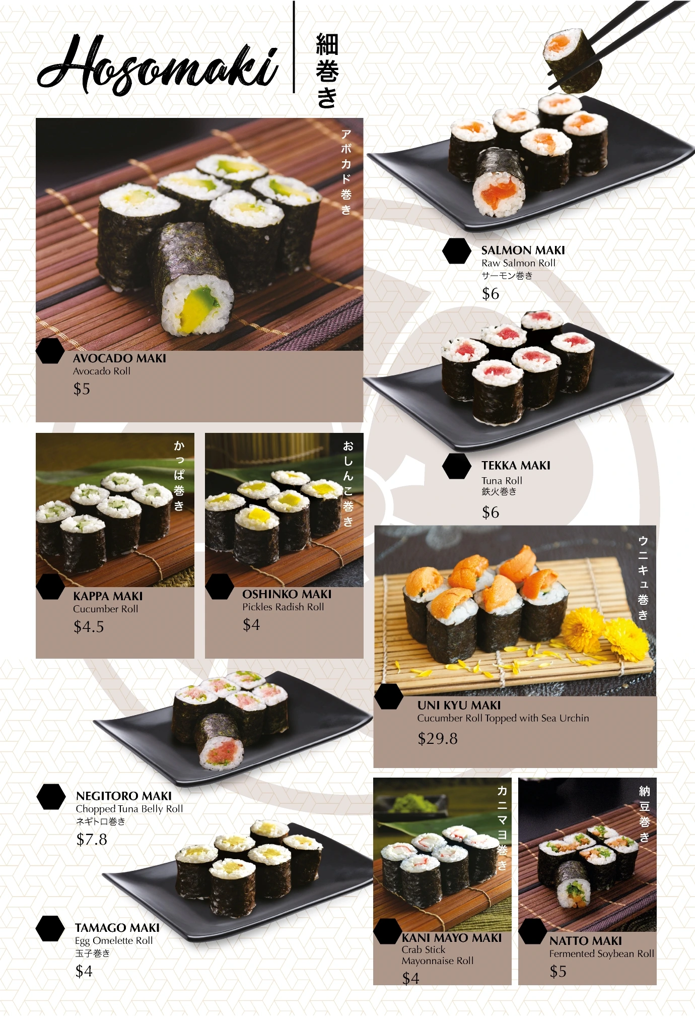 Edo Ichi Japanese Cuisine Restaurant Menu 2024