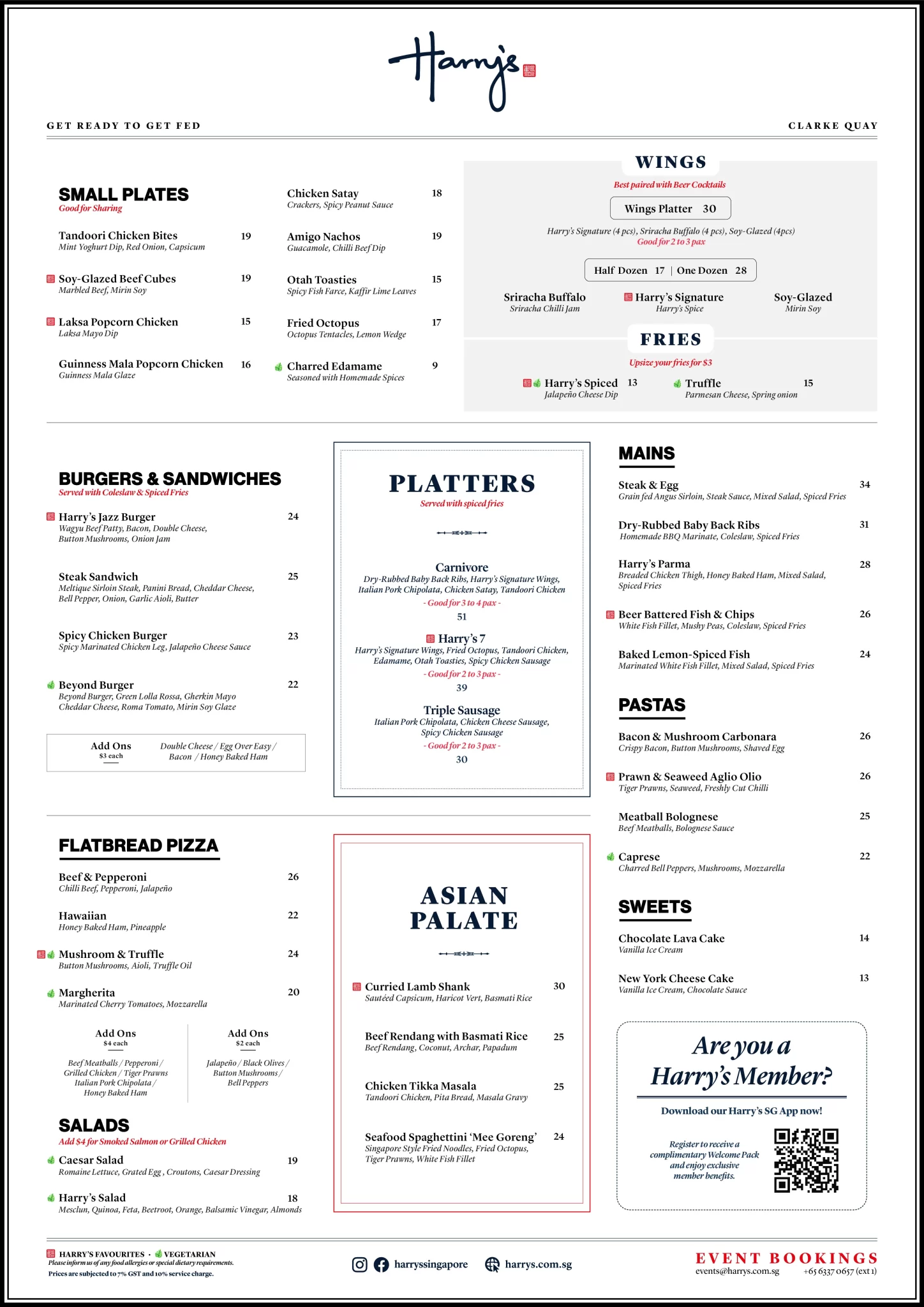 Harry's Small Plates Menu 2024