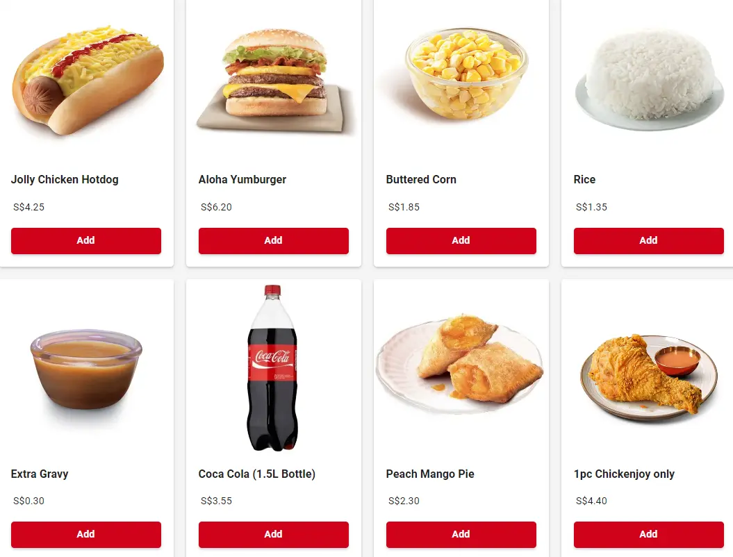 JOLLIBEE A LA CARTE MENU WITH PRICES 2024