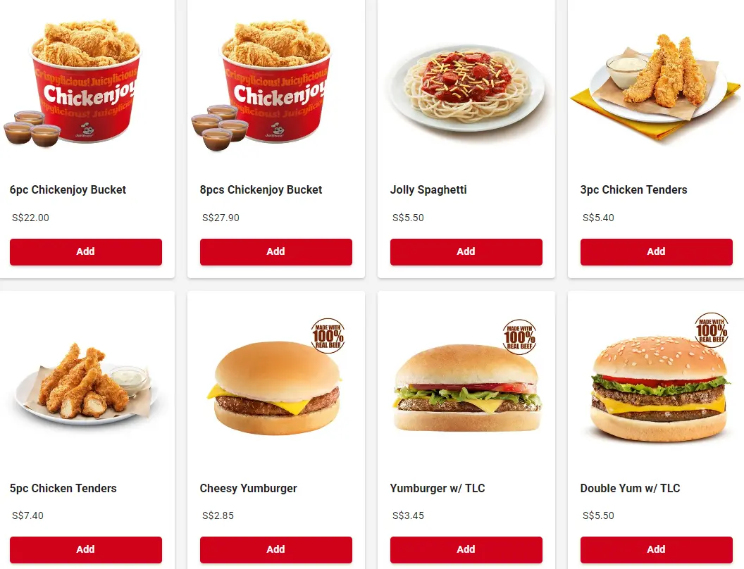 JOLLIBEE A LA CARTE MENU WITH PRICES 2024