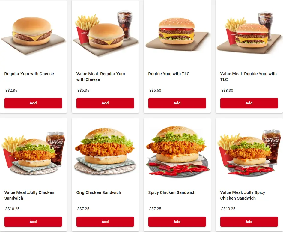 JOLLIBEE BURGERS MENU PRICES 2024