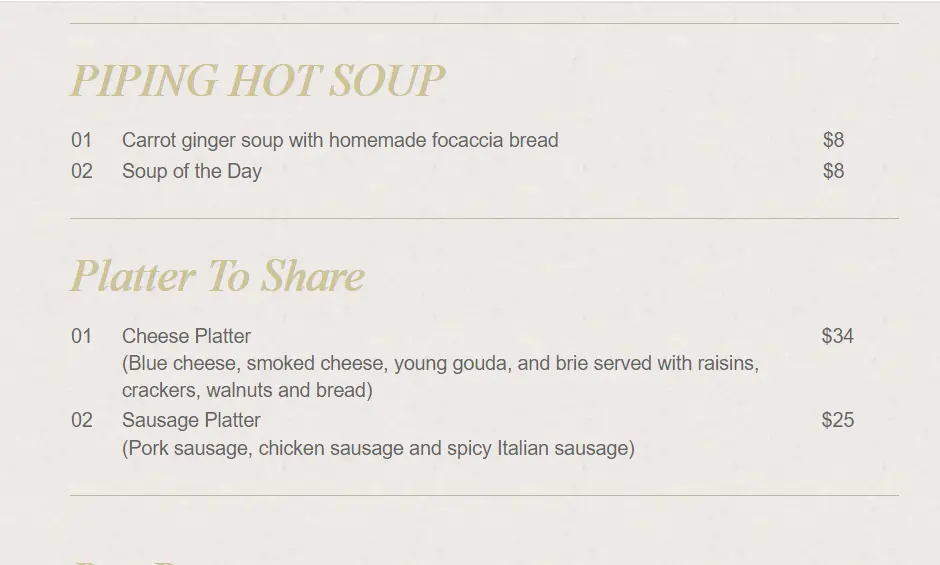 Jag Wine Soup Menu 2024