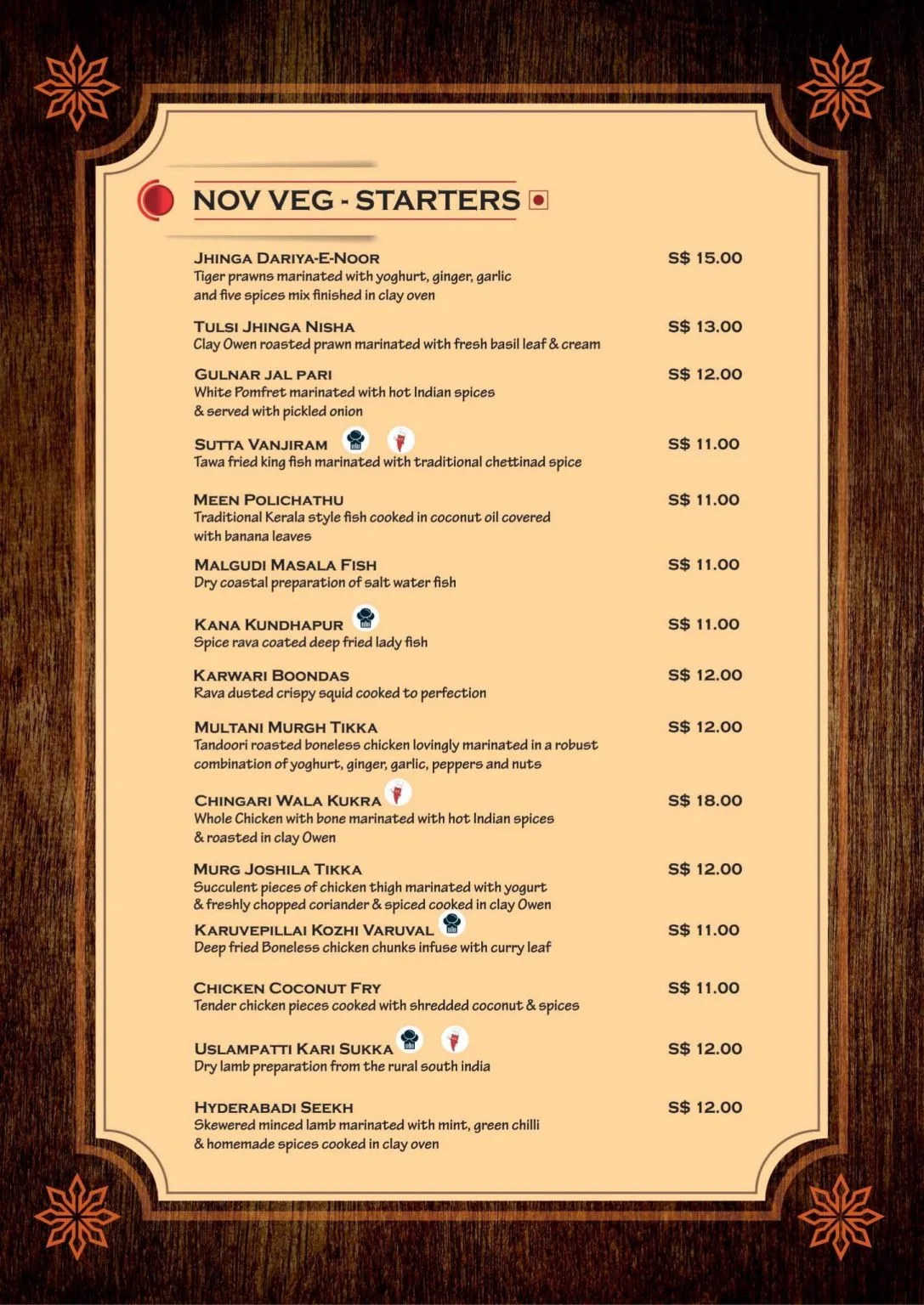 Nandhana’s Restaurant Non-Veg Starters Menu 2024