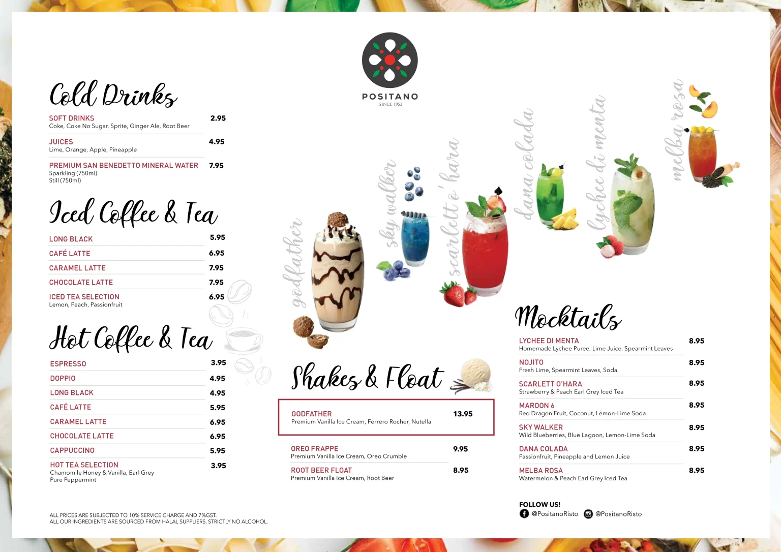 POSITANO RISTO MOCKTAILS MENU PRICES 2024