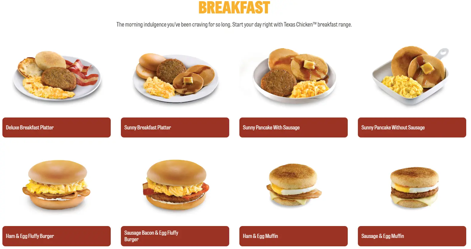 TEXAS CHICKEN BREAKFAST COMBO MENU PRICES 2024